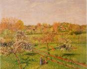 卡米耶 毕沙罗 : Morning, Flowering Apple Trees, Eragny